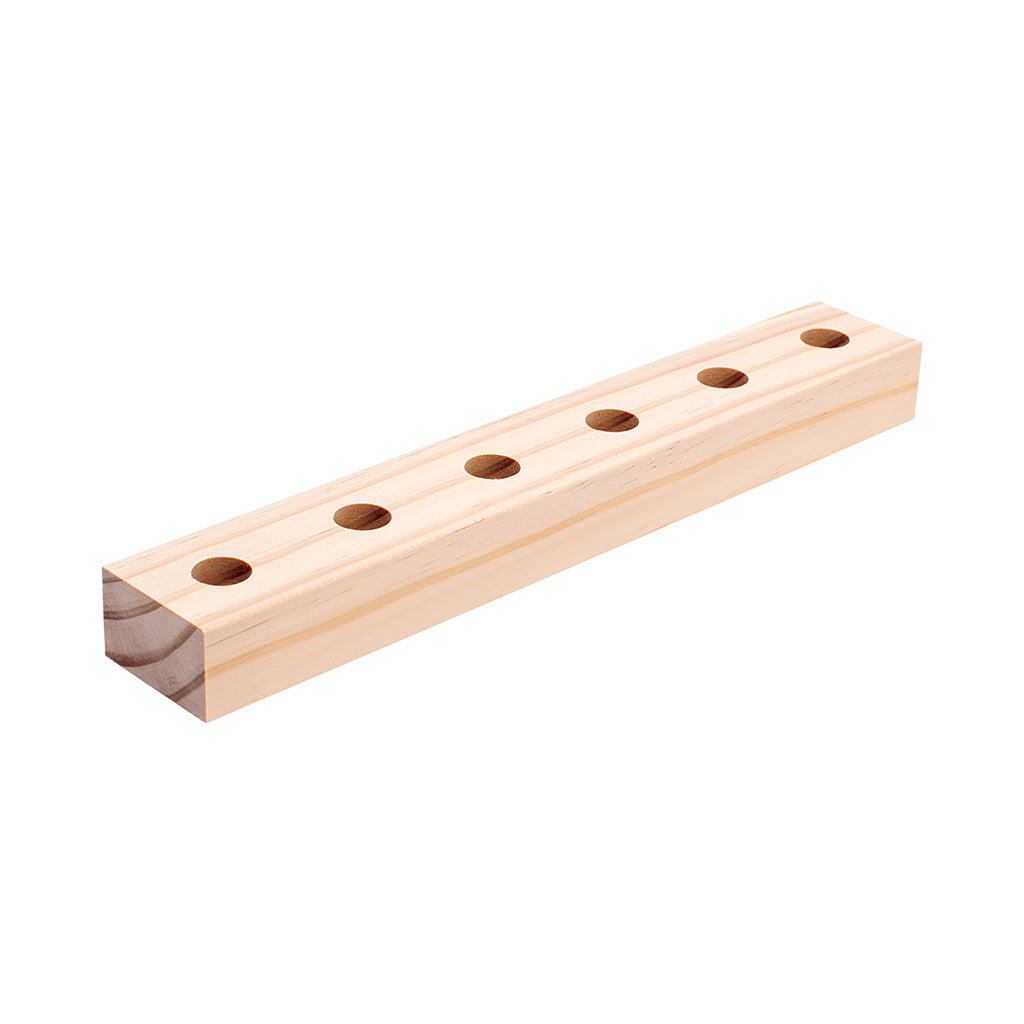 10In Wood Display With 6 Holes For 14Mm Bowl