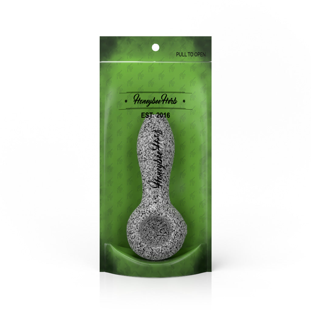 Honeybee Herb Frit Speckled Spoon Pipe