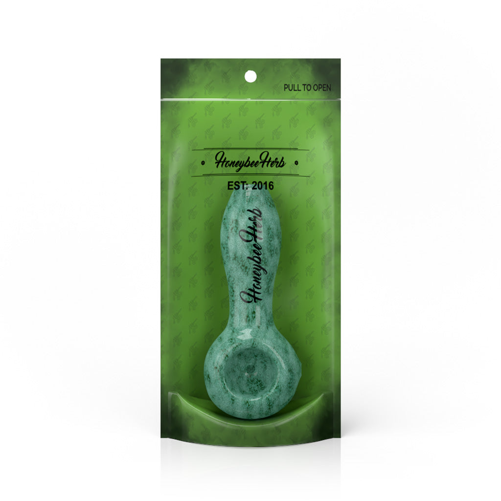Honeybee Herb Frit Speckled Spoon Pipe