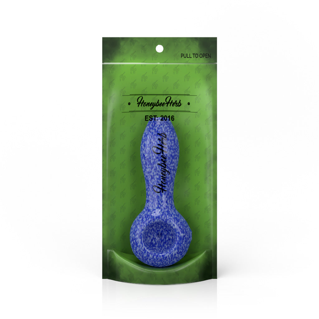 Honeybee Herb Frit Speckled Spoon Pipe