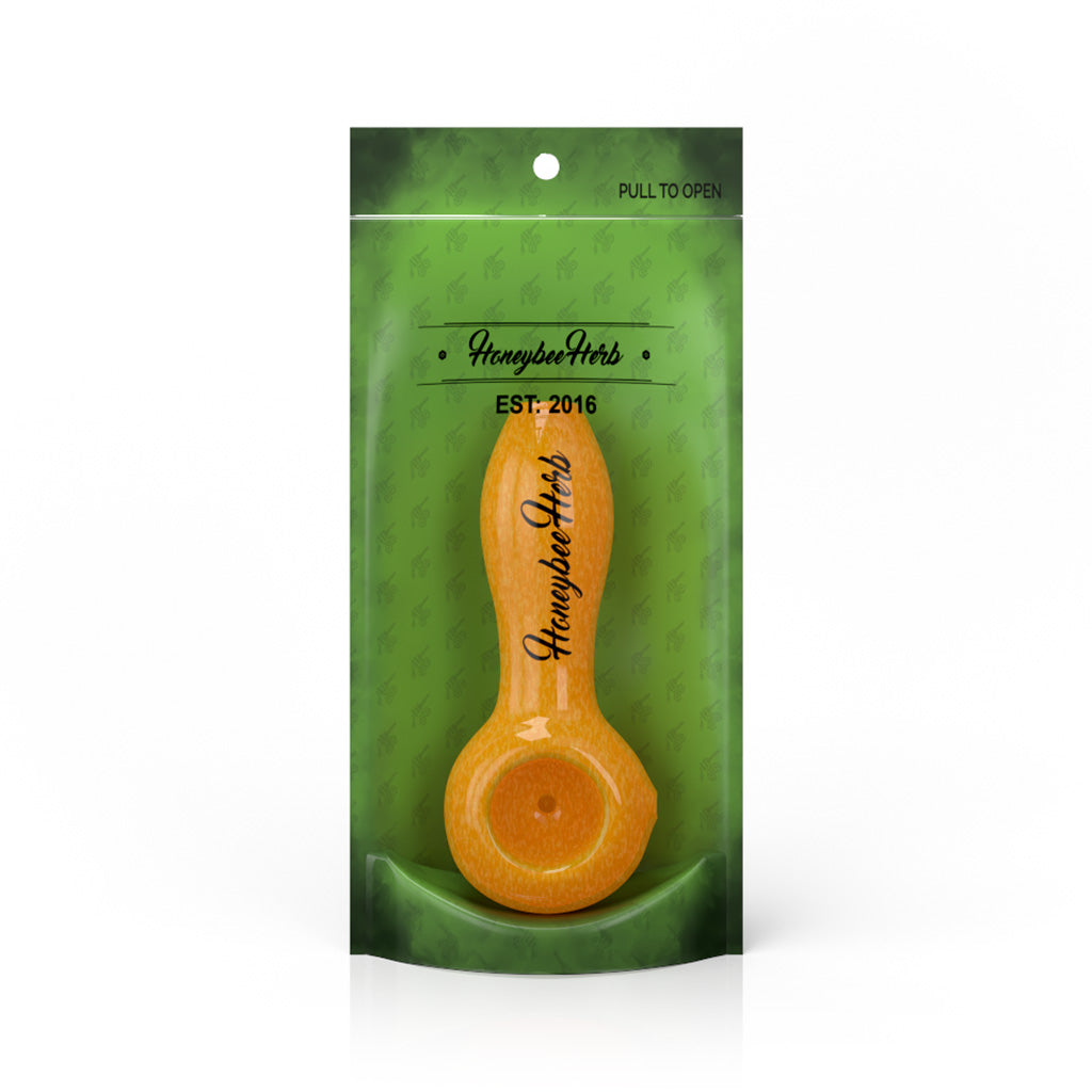 Honeybee Herb Frit Speckled Spoon Pipe