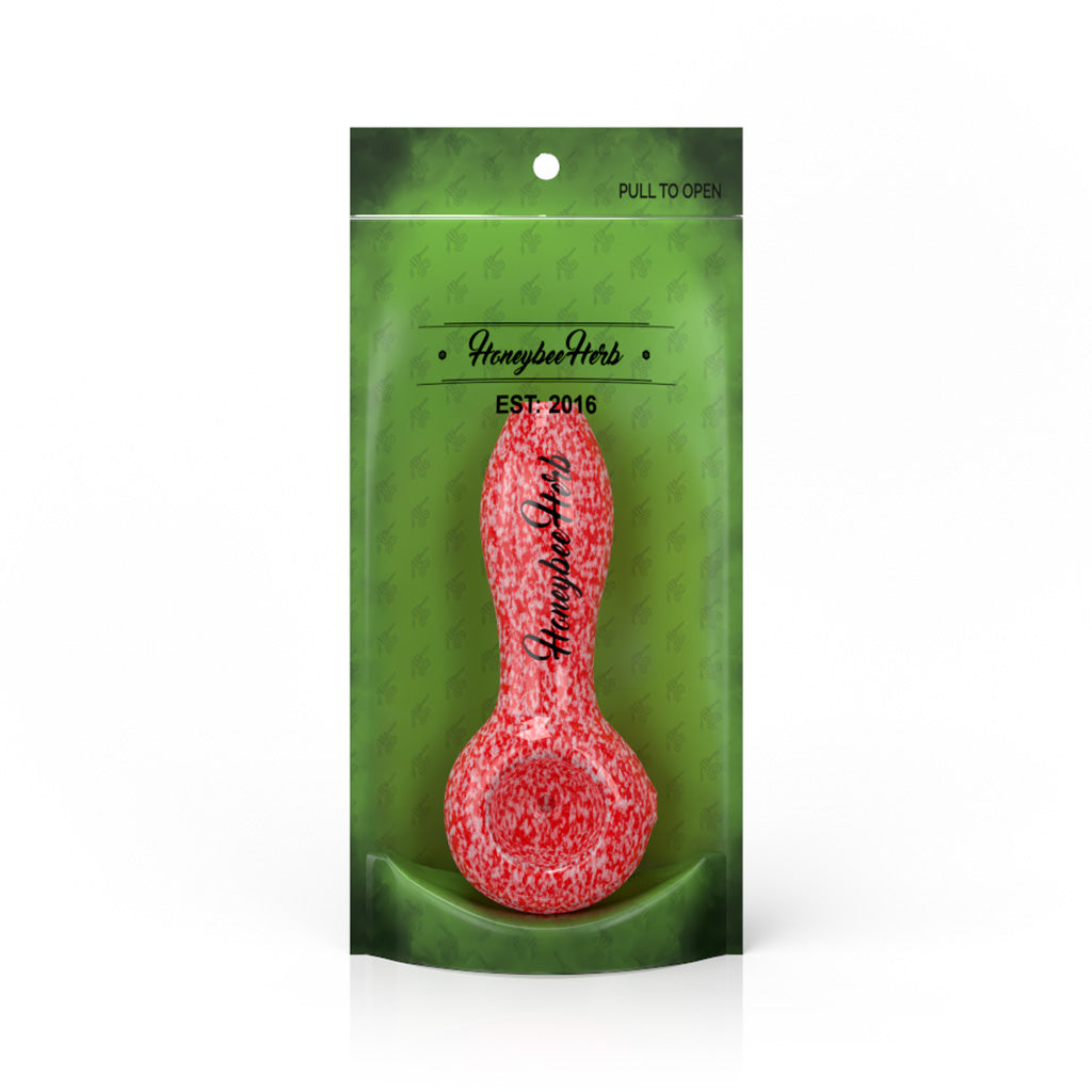 Honeybee Herb Frit Speckled Spoon Pipe