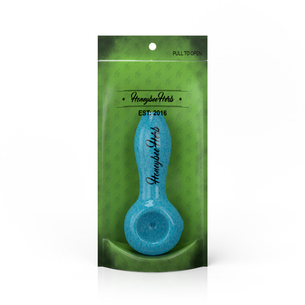 Honeybee Herb Frit Speckled Spoon Pipe