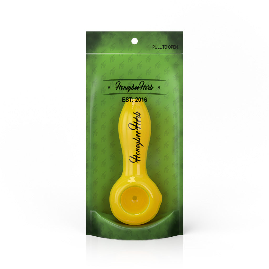 Honeybee Herb Frit Speckled Spoon Pipe