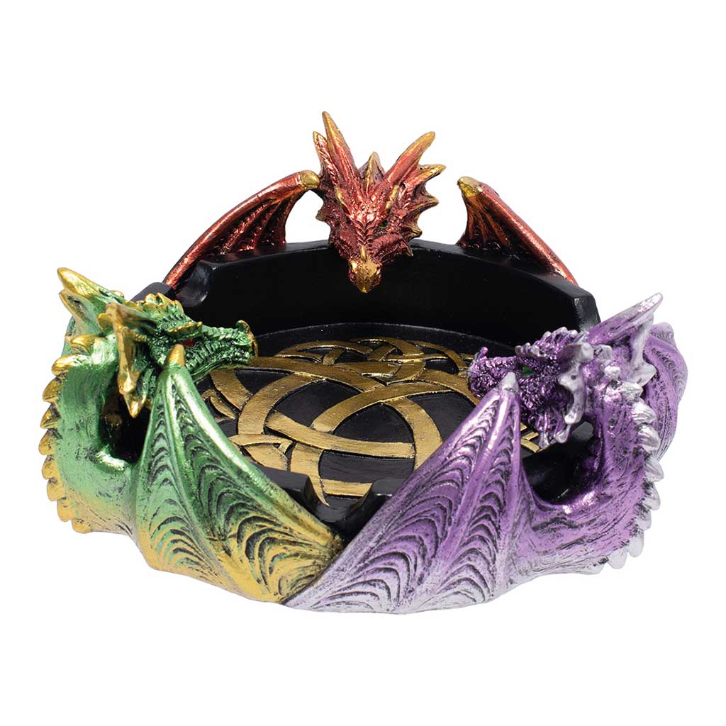 Tri Color Triple Dragon Ashtray