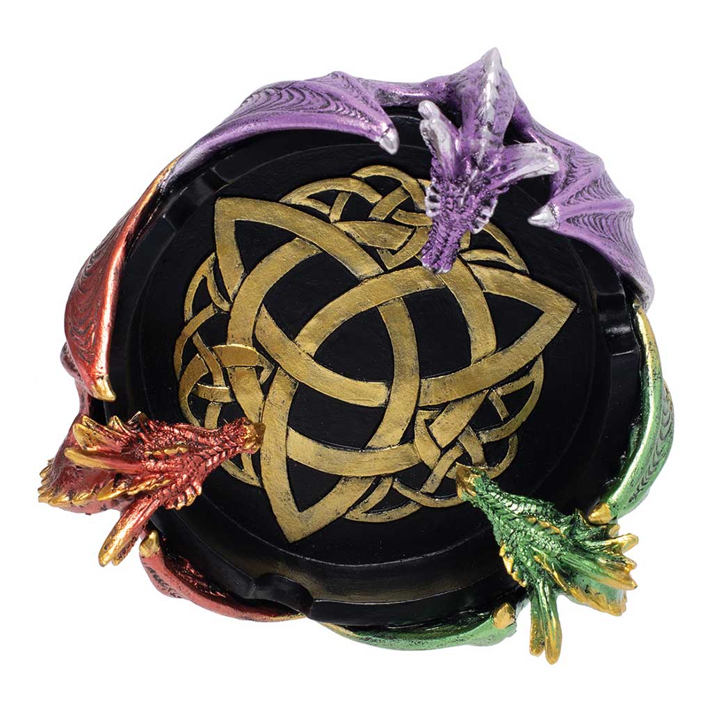 Tri Color Triple Dragon Ashtray