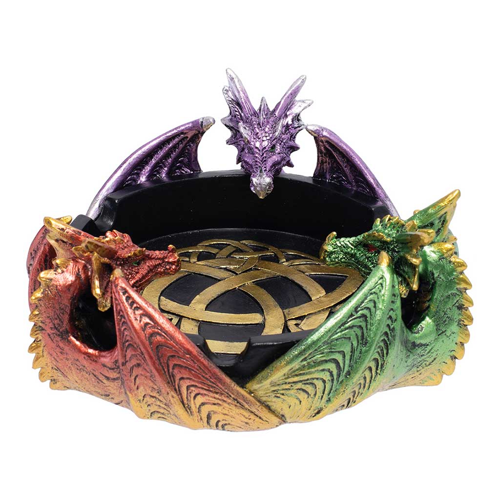Tri Color Triple Dragon Ashtray
