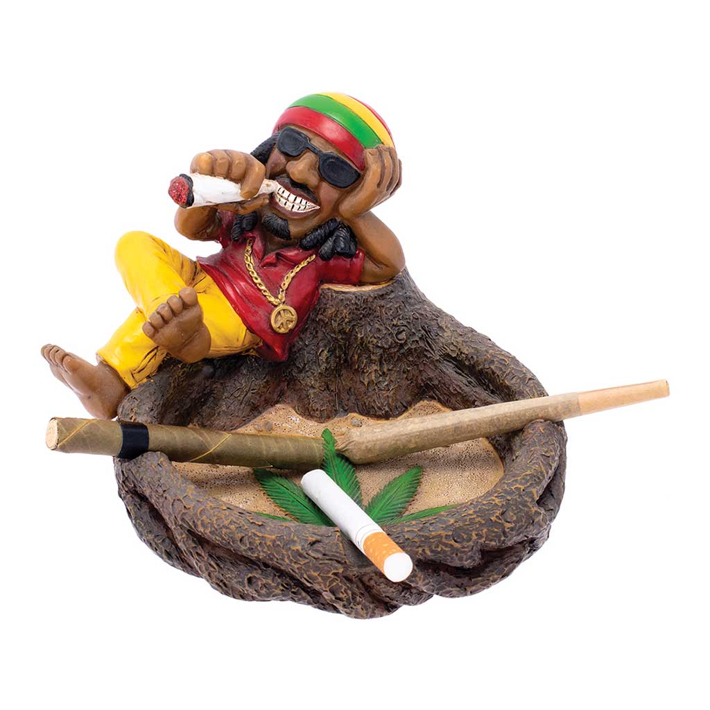 Jamaican Chilling On Stump Ashtray