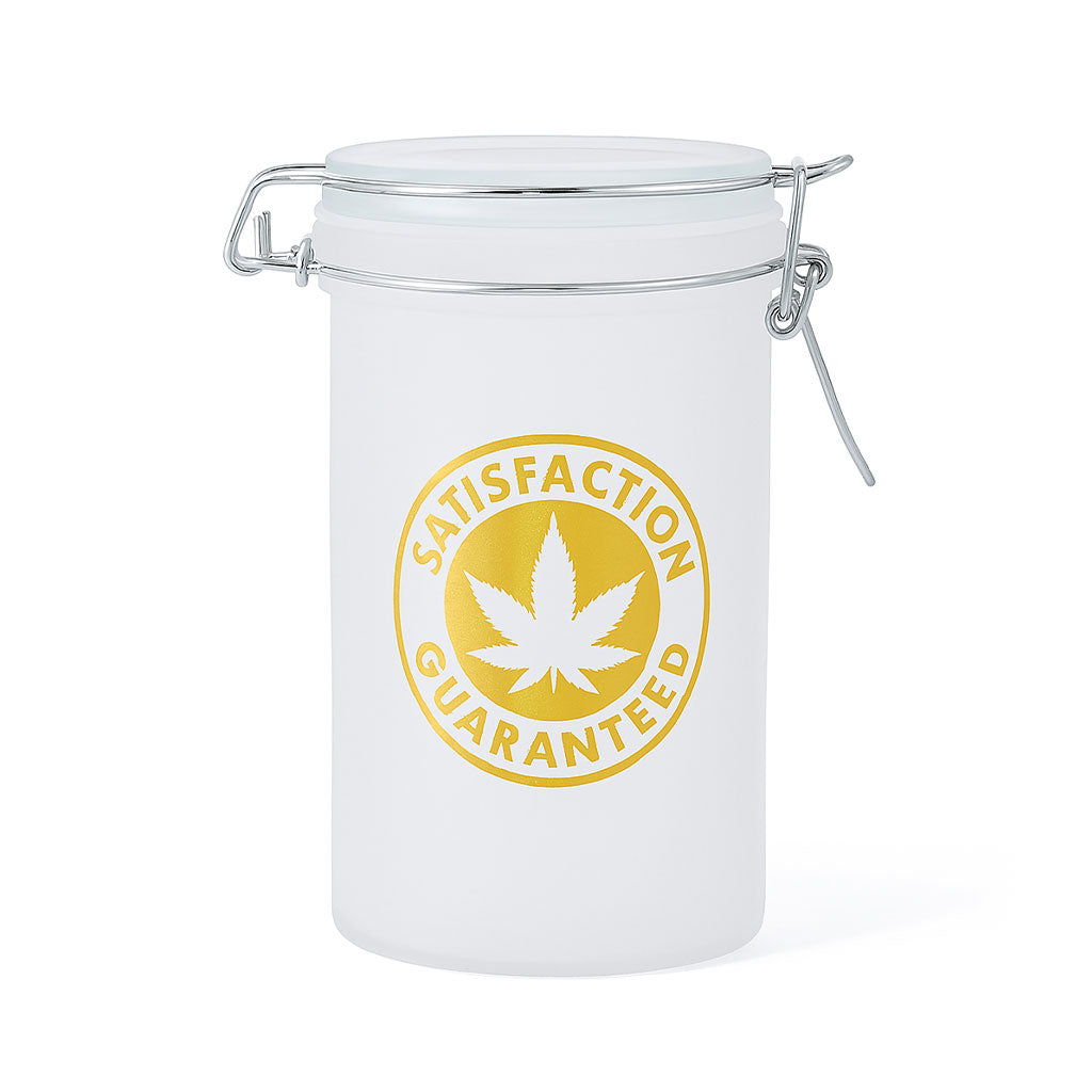 Satisfaction Guaranteed Frosted Stash Jar