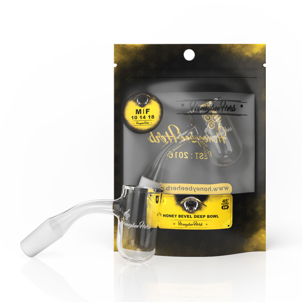 Honey Bevel Deep Bowl Quartz Banger - 45° Degree | Bl
