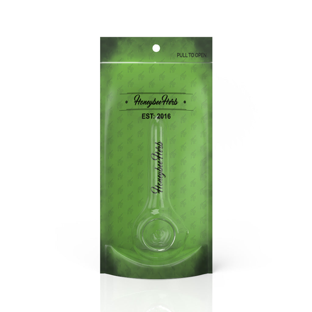 Honeybee Herb Clear Glass Hand Pipe
