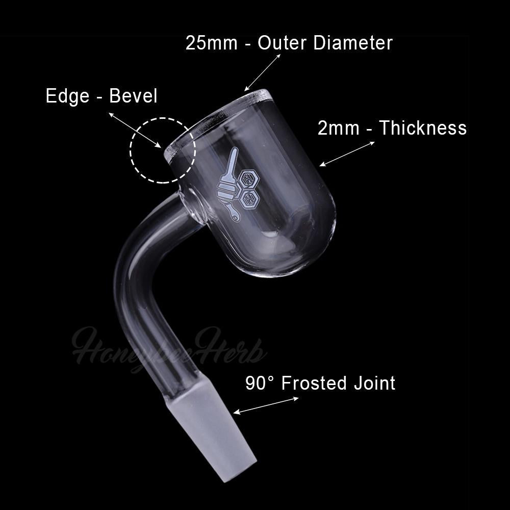 Honey Bevel Bowl Quartz Banger - 90° Degree
