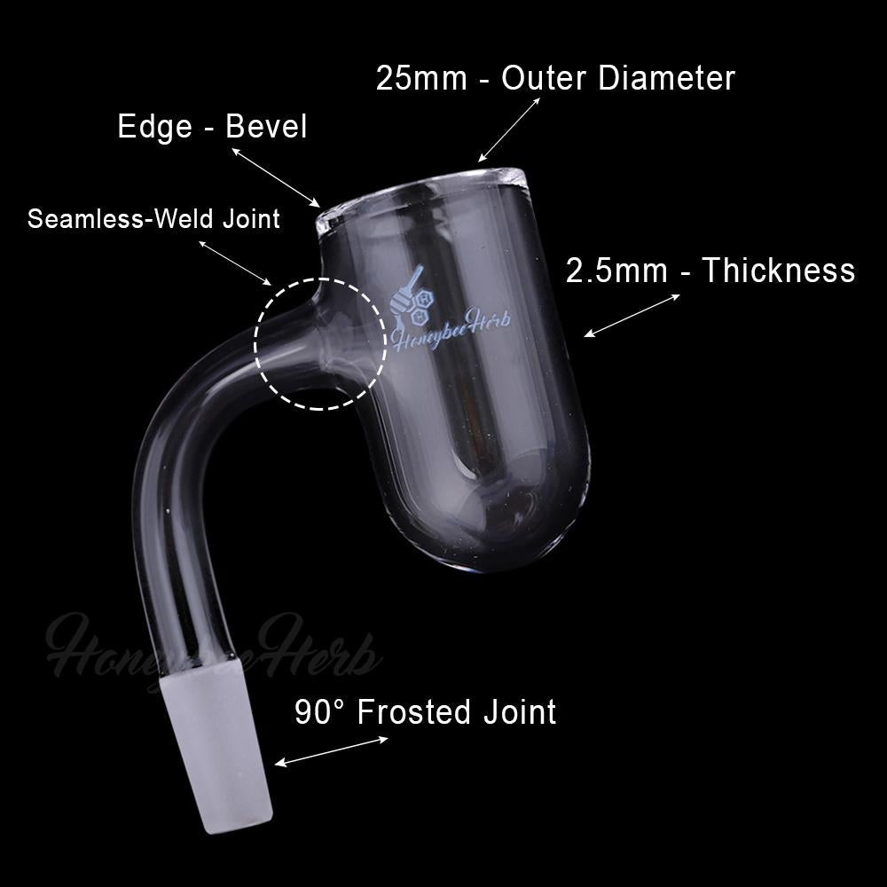 Honey Bevel Deep Bowl Quartz Banger - 90° Degree | Bl