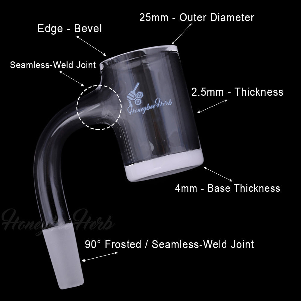 Honey & Milk Bevel Quartz Banger- 90° Degree | Bl