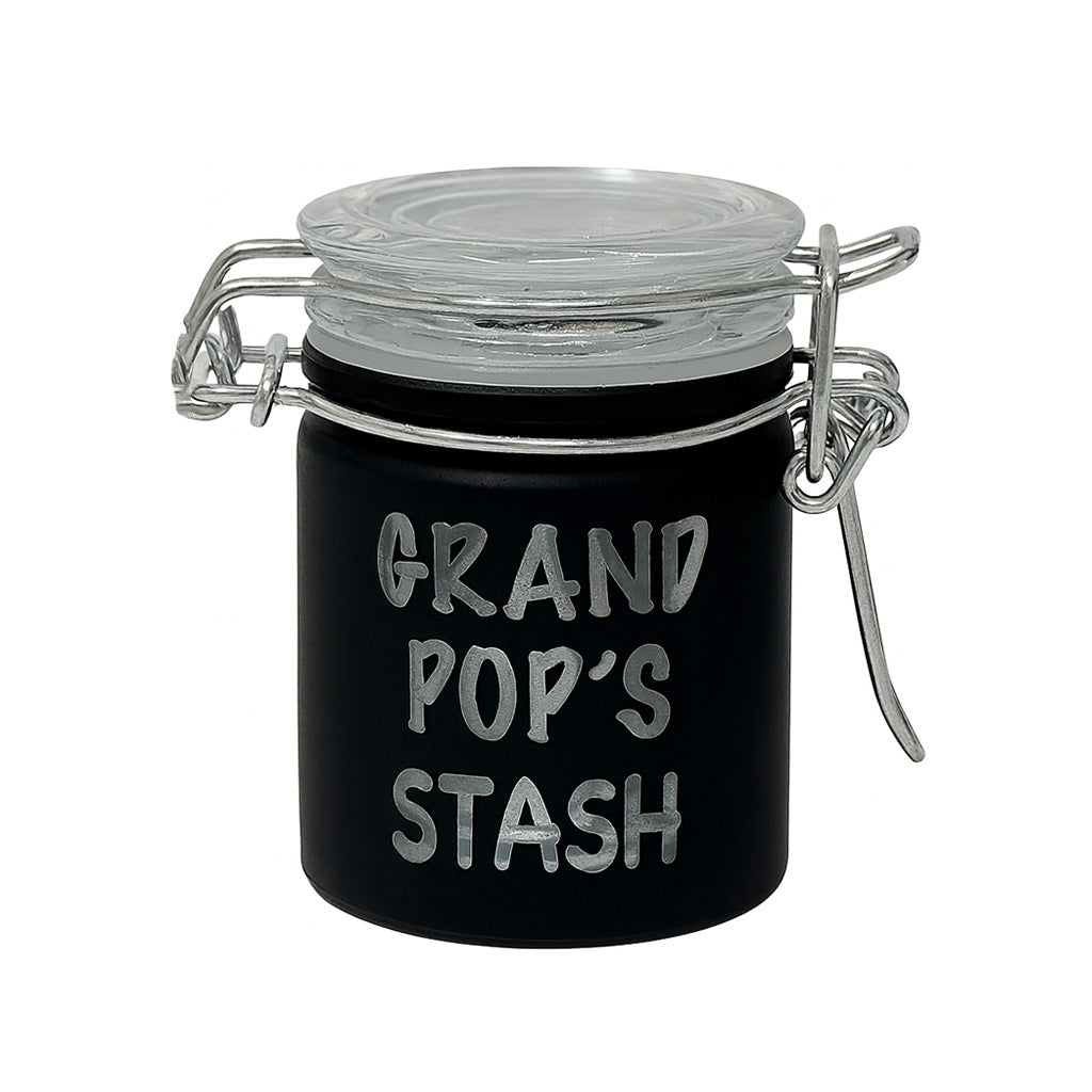 Airtight Glass Grandpop'S Stash Storage Jar