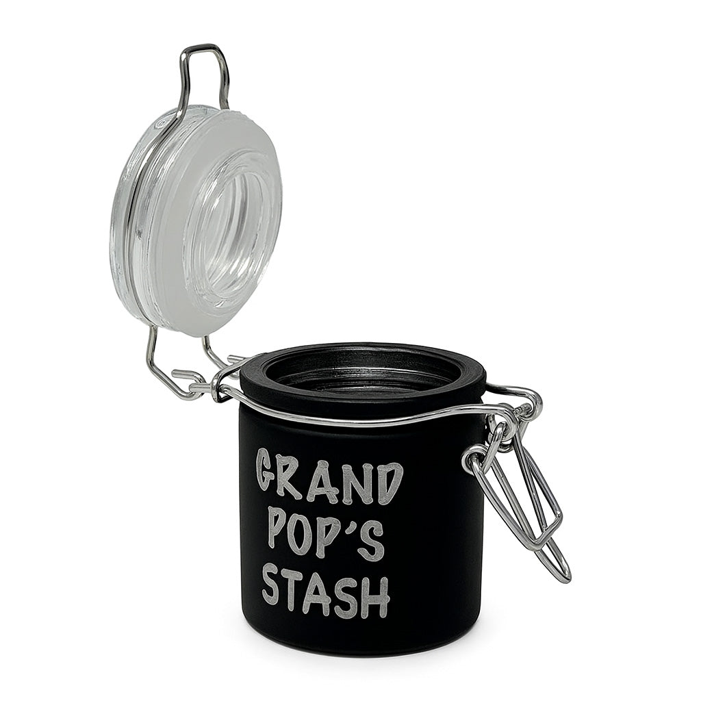 Airtight Glass Grandpop'S Stash Storage Jar