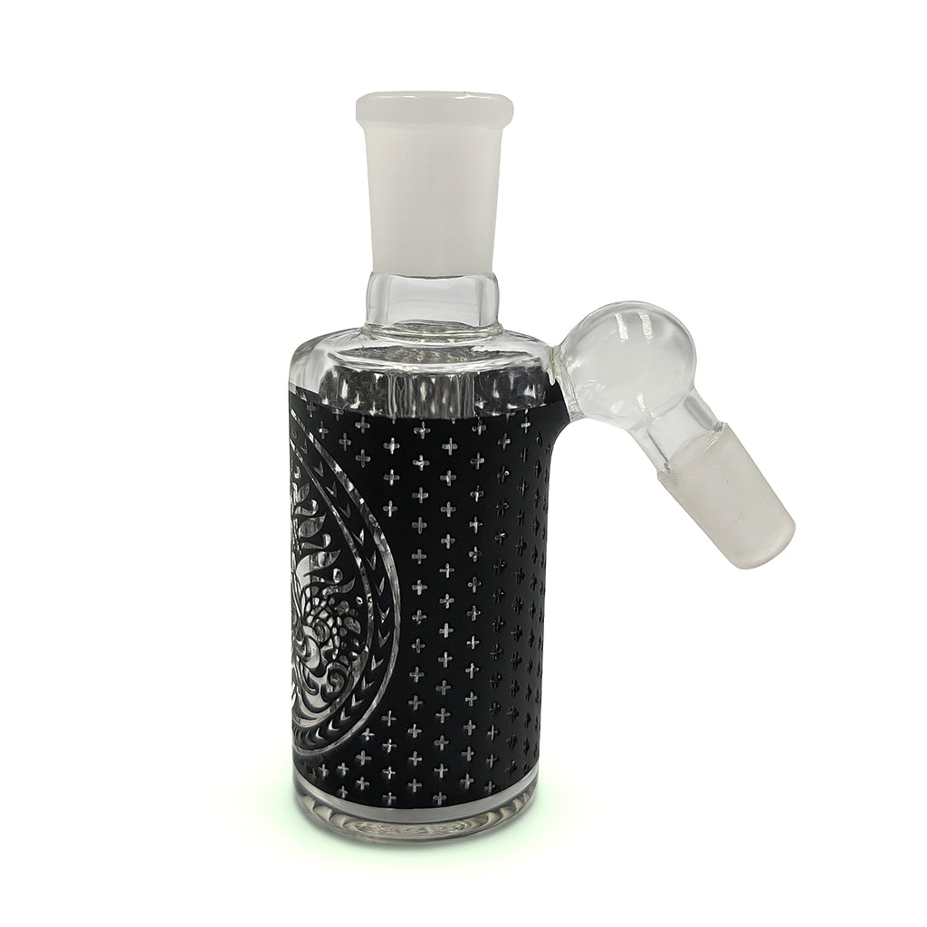 Tribal Print Ash Catcher With Showerhead Perc 14Mm Male 45° Angle
