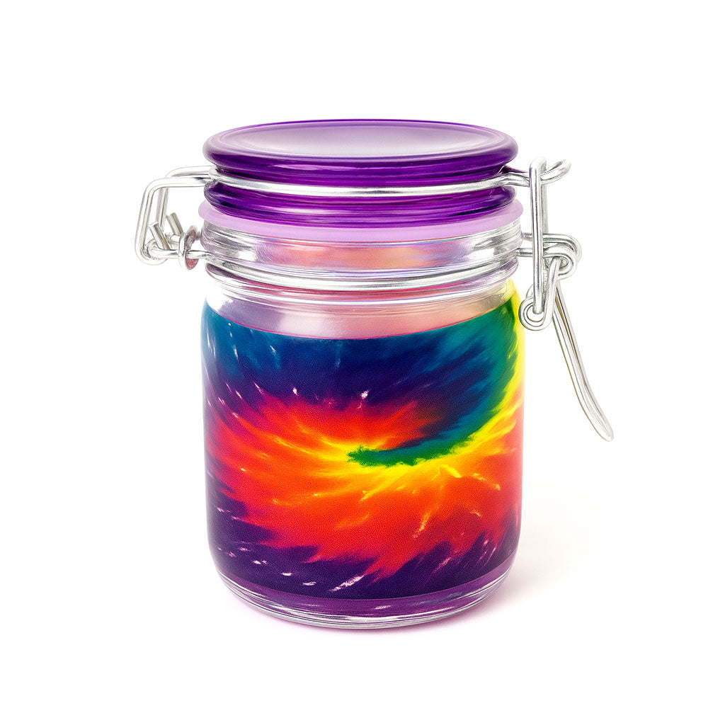 Airtight Glass Tie-Dye Storage Container With Locking Lid