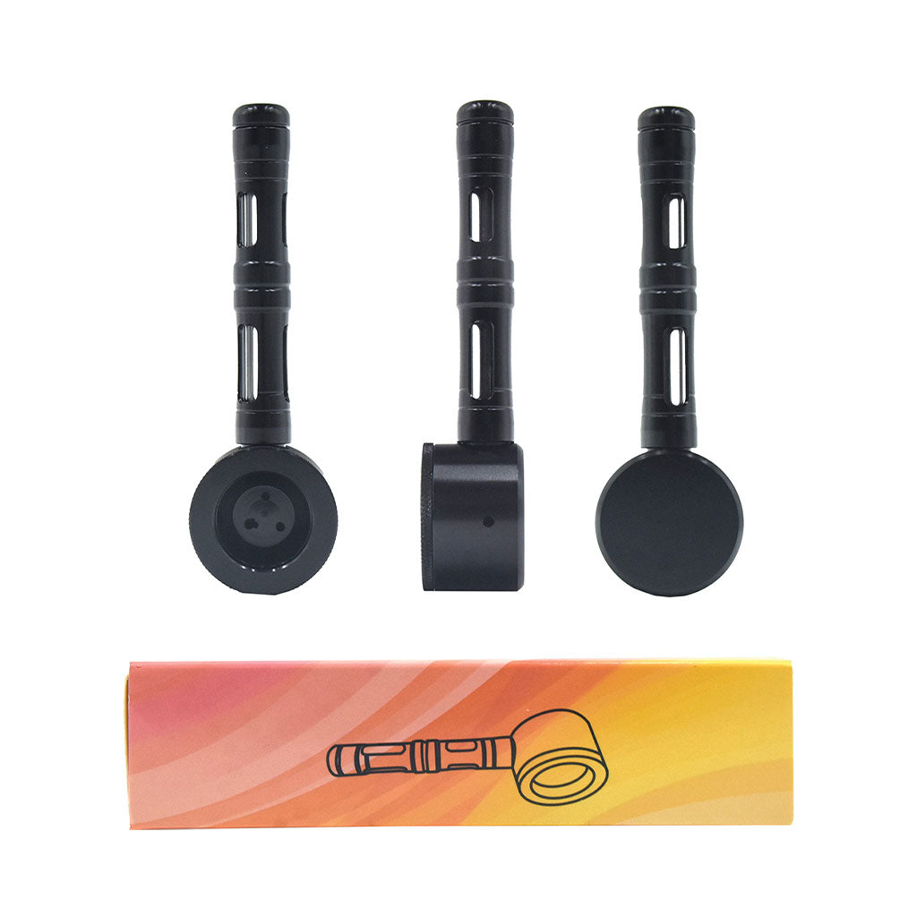 Flat Chamber Aluminum Glass Smoking Pipe