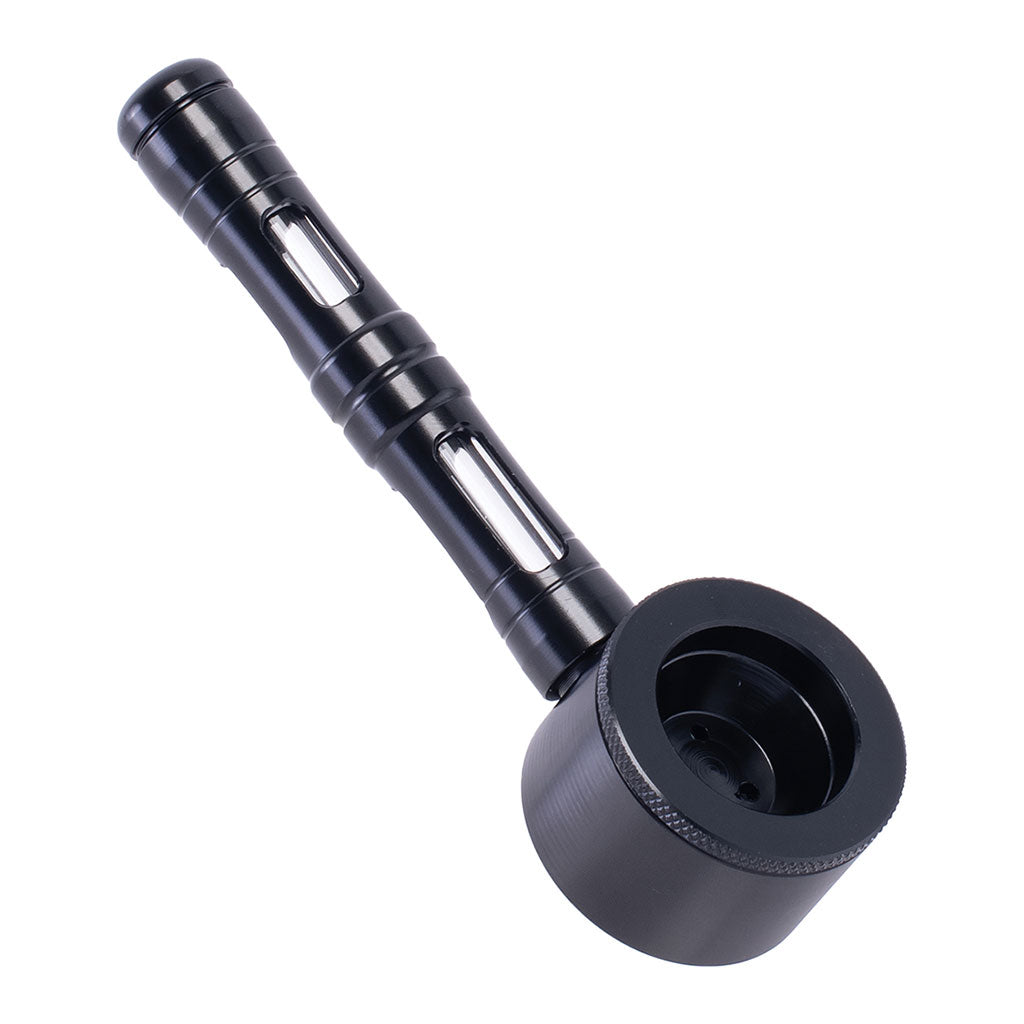 Flat Chamber Aluminum Glass Smoking Pipe