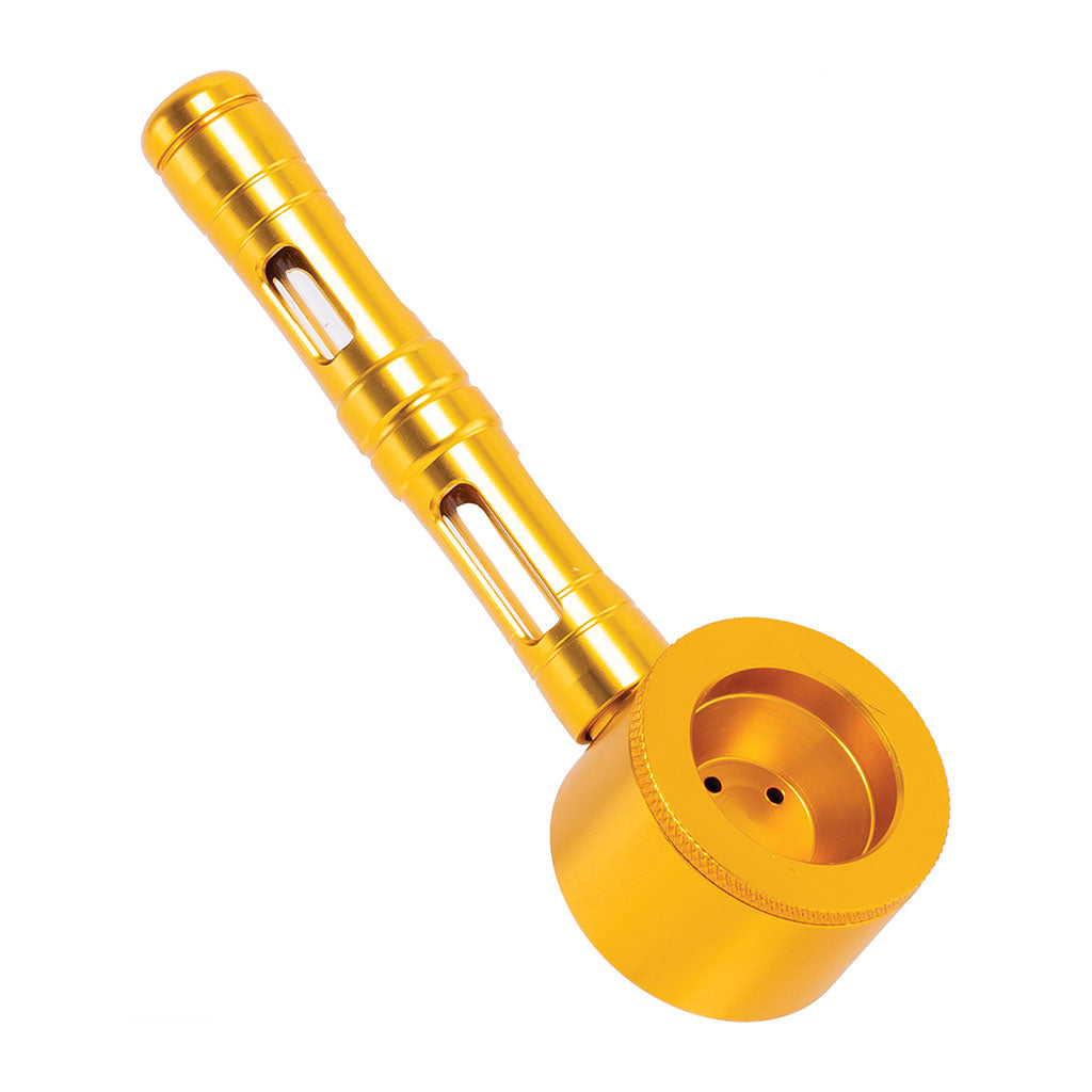 Flat Chamber Aluminum Glass Smoking Pipe