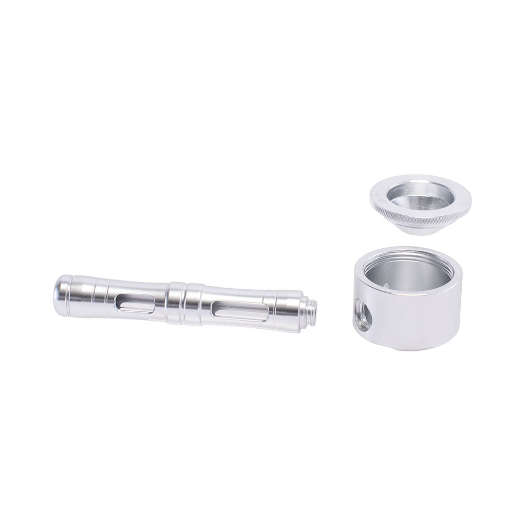 Flat Chamber Aluminum Glass Smoking Pipe