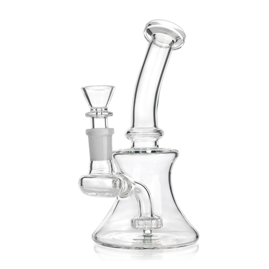 Hourglass Curved Neck Showerhead Perc Dab Rig