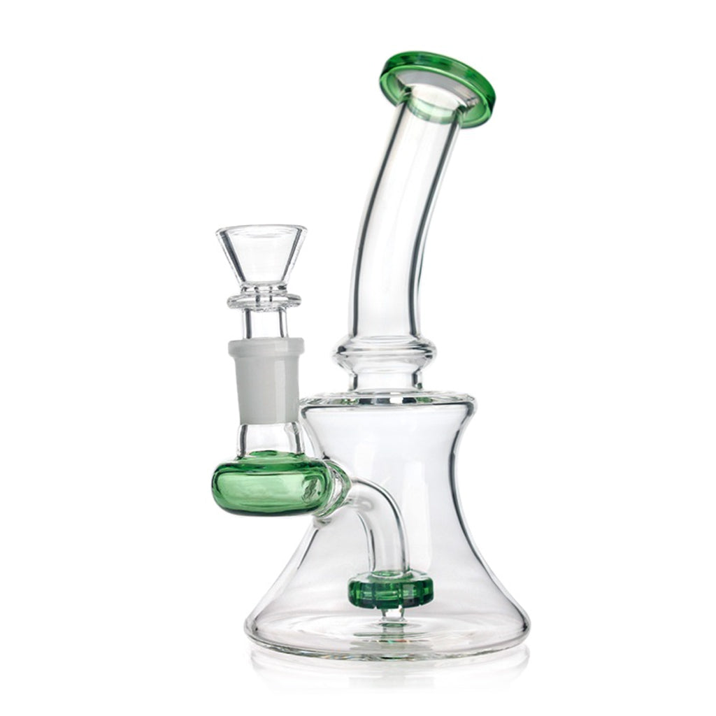 Hourglass Curved Neck Showerhead Perc Dab Rig