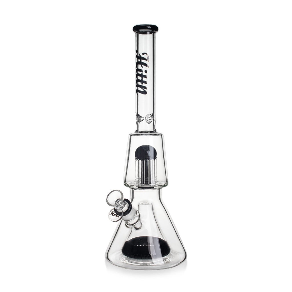 Hittn 8-Arm Tree & Pyramid Double Perc Beaker Bong