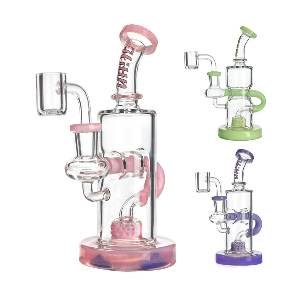 Hittn Color-Accented Barrel Perc Recycler Rig