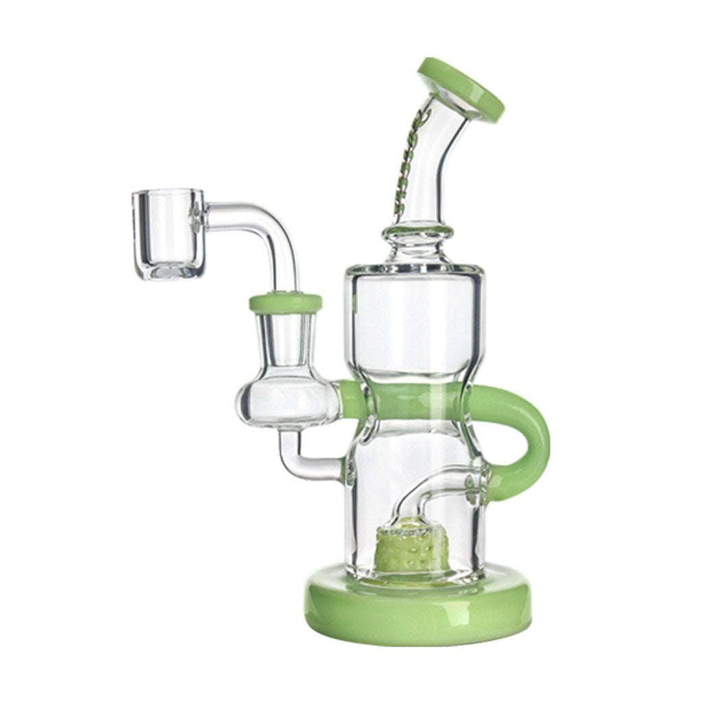 Hittn Color-Accented Barrel Perc Recycler Rig
