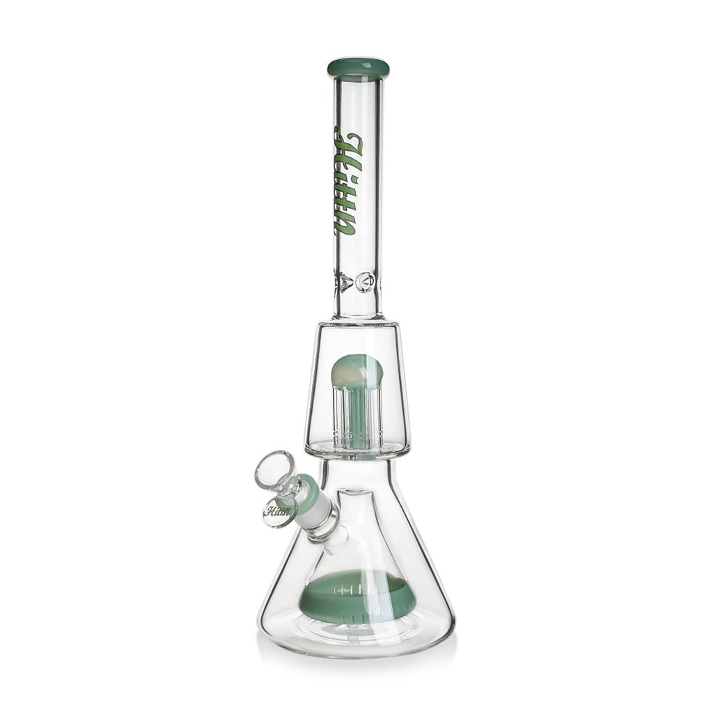 Hittn 8-Arm Tree & Pyramid Double Perc Beaker Bong