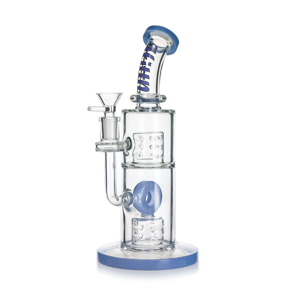 Hittn Slitted Cylindrical Barrel Perc & Round Mill Chamber Bong