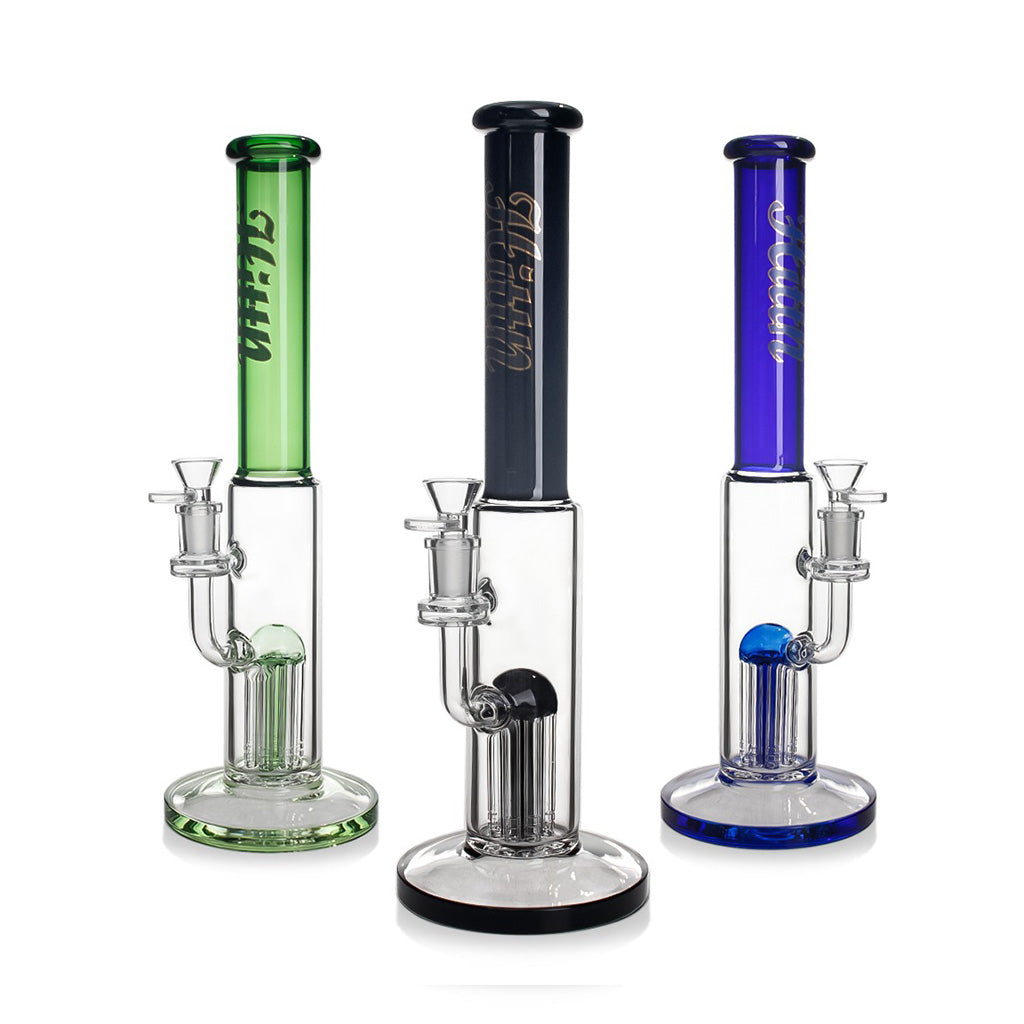 Hittn Stemless 8-Arm Tree Perc Straight Tube Bong