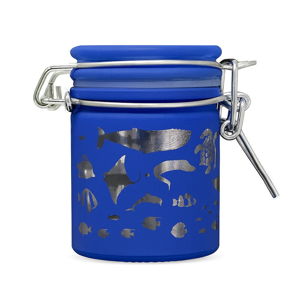 Neon Blue Sea Creatures Mini Stash Jar
