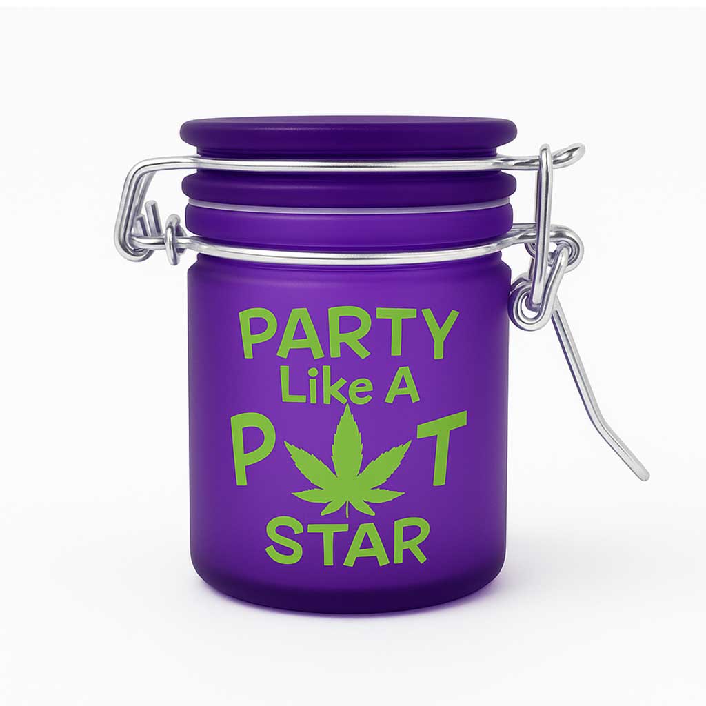 Party Like A Pot Star Glass Stash Jar