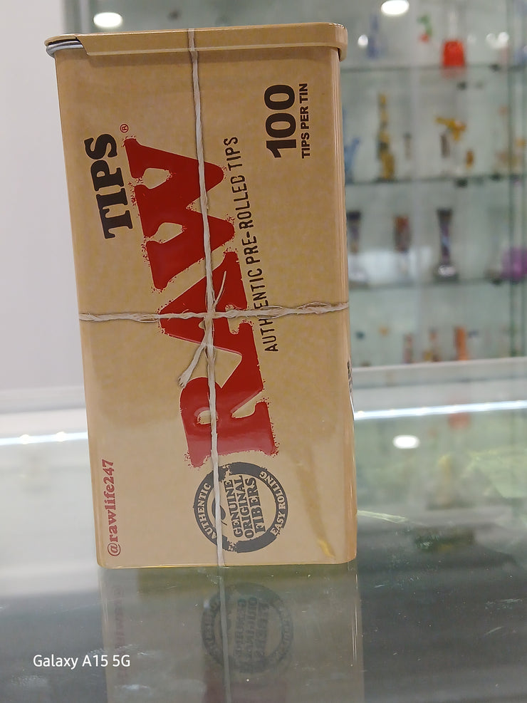 RAW TIPS PRE-ROLLED TIN 100 CT/6PK