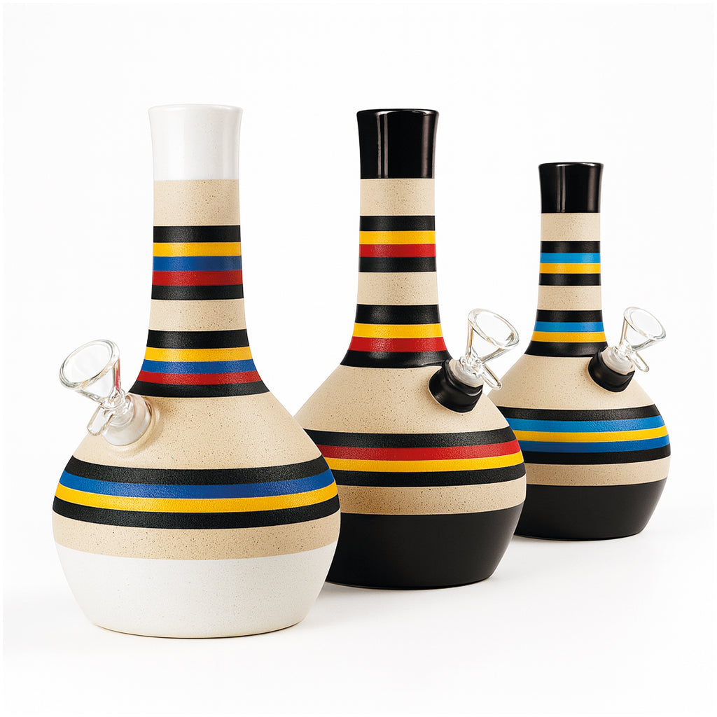 Colorful Striped Ceramic Bubble Vase Bong