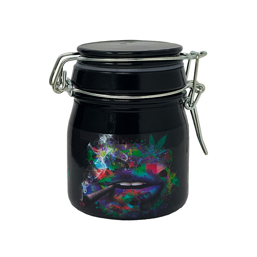 Trippy Lips Clamping Lid Storage Jar