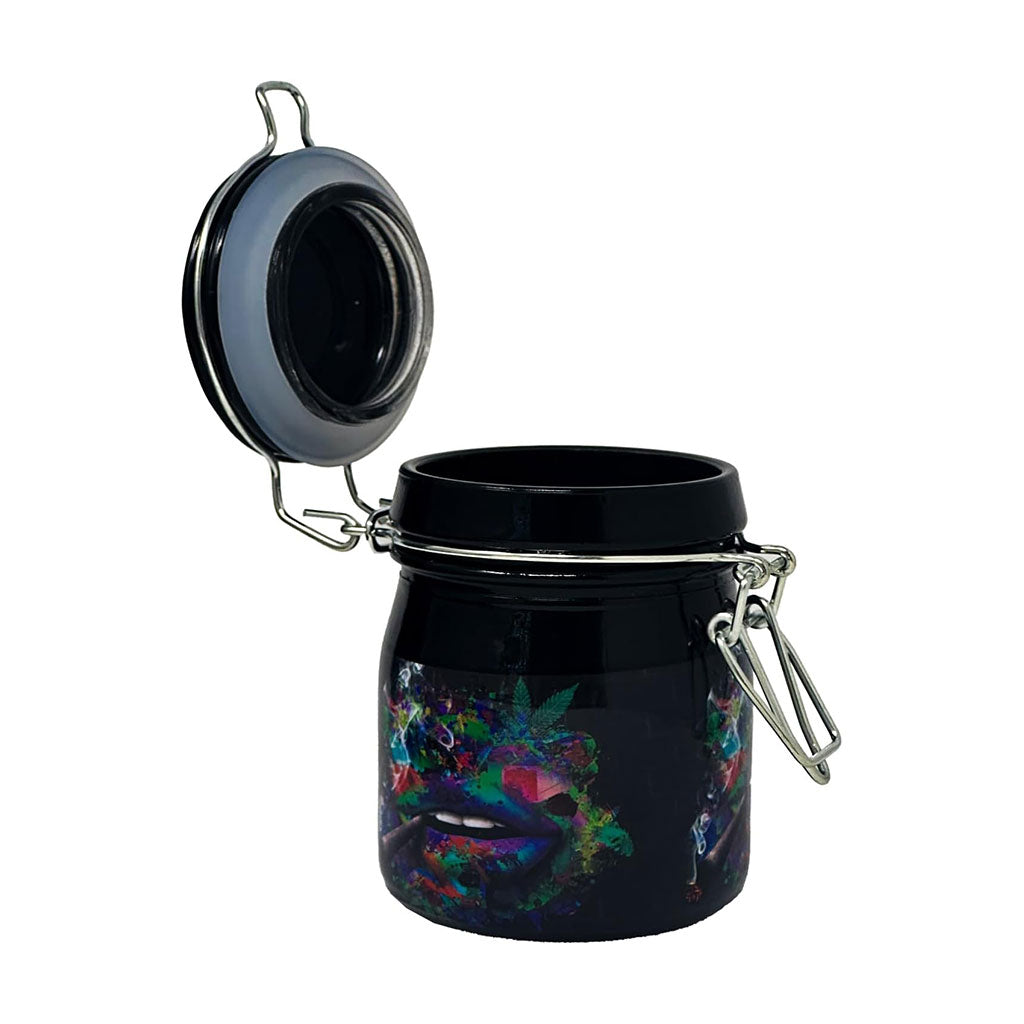 Trippy Lips Clamping Lid Storage Jar